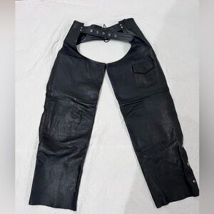 Men's leather motorcycle chaps